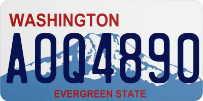 WA license plate AOQ4890