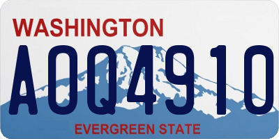WA license plate AOQ4910