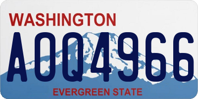 WA license plate AOQ4966