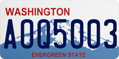 WA license plate AOQ5003