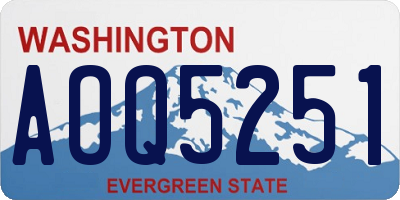 WA license plate AOQ5251