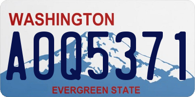 WA license plate AOQ5371
