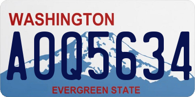 WA license plate AOQ5634