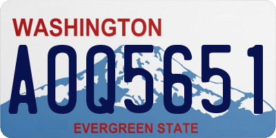 WA license plate AOQ5651