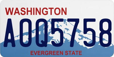 WA license plate AOQ5758