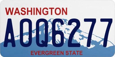 WA license plate AOQ6277