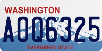 WA license plate AOQ6325