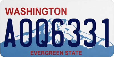 WA license plate AOQ6331