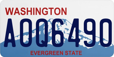 WA license plate AOQ6490
