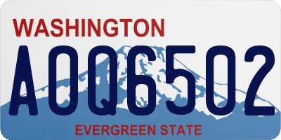WA license plate AOQ6502