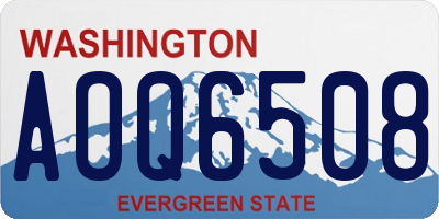WA license plate AOQ6508