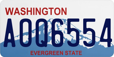 WA license plate AOQ6554