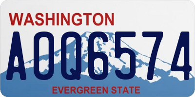 WA license plate AOQ6574