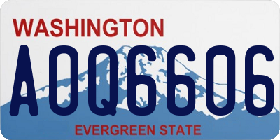 WA license plate AOQ6606