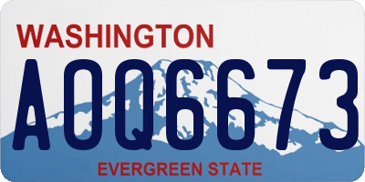 WA license plate AOQ6673