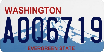 WA license plate AOQ6719