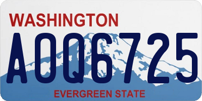 WA license plate AOQ6725