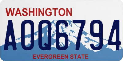 WA license plate AOQ6794
