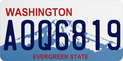 WA license plate AOQ6819