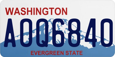 WA license plate AOQ6840
