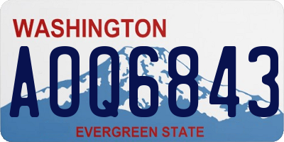 WA license plate AOQ6843