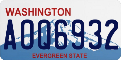 WA license plate AOQ6932