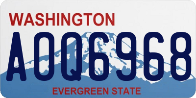 WA license plate AOQ6968