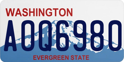 WA license plate AOQ6980