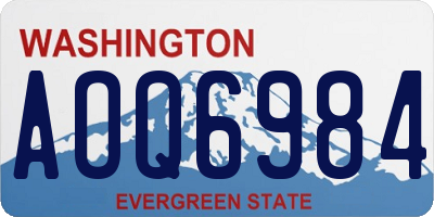 WA license plate AOQ6984
