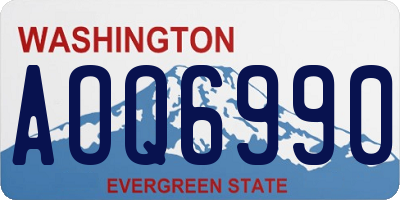 WA license plate AOQ6990