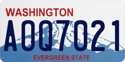 WA license plate AOQ7021