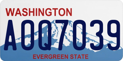 WA license plate AOQ7039