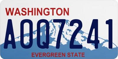 WA license plate AOQ7241