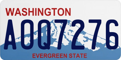 WA license plate AOQ7276