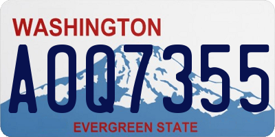 WA license plate AOQ7355