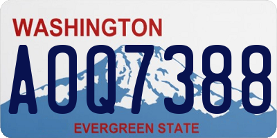 WA license plate AOQ7388