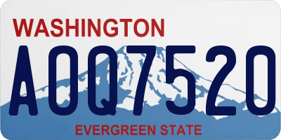 WA license plate AOQ7520
