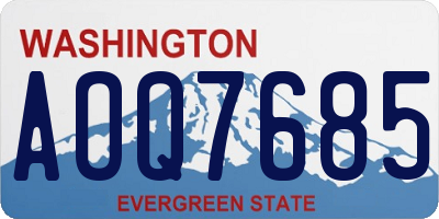 WA license plate AOQ7685