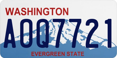 WA license plate AOQ7721