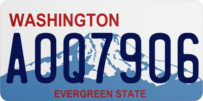 WA license plate AOQ7906