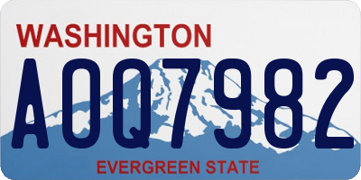 WA license plate AOQ7982