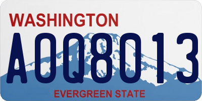 WA license plate AOQ8013