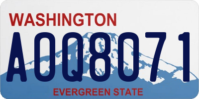 WA license plate AOQ8071