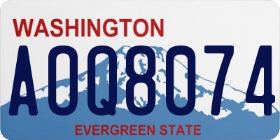 WA license plate AOQ8074