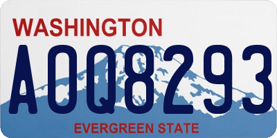 WA license plate AOQ8293