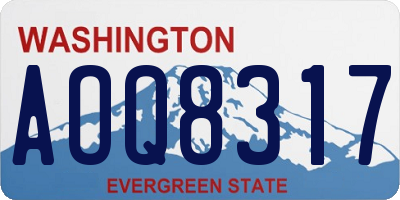 WA license plate AOQ8317