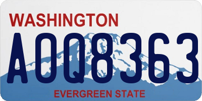 WA license plate AOQ8363