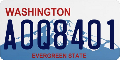 WA license plate AOQ8401