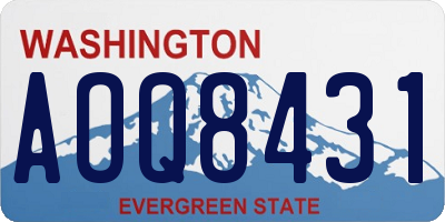 WA license plate AOQ8431