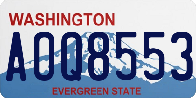 WA license plate AOQ8553